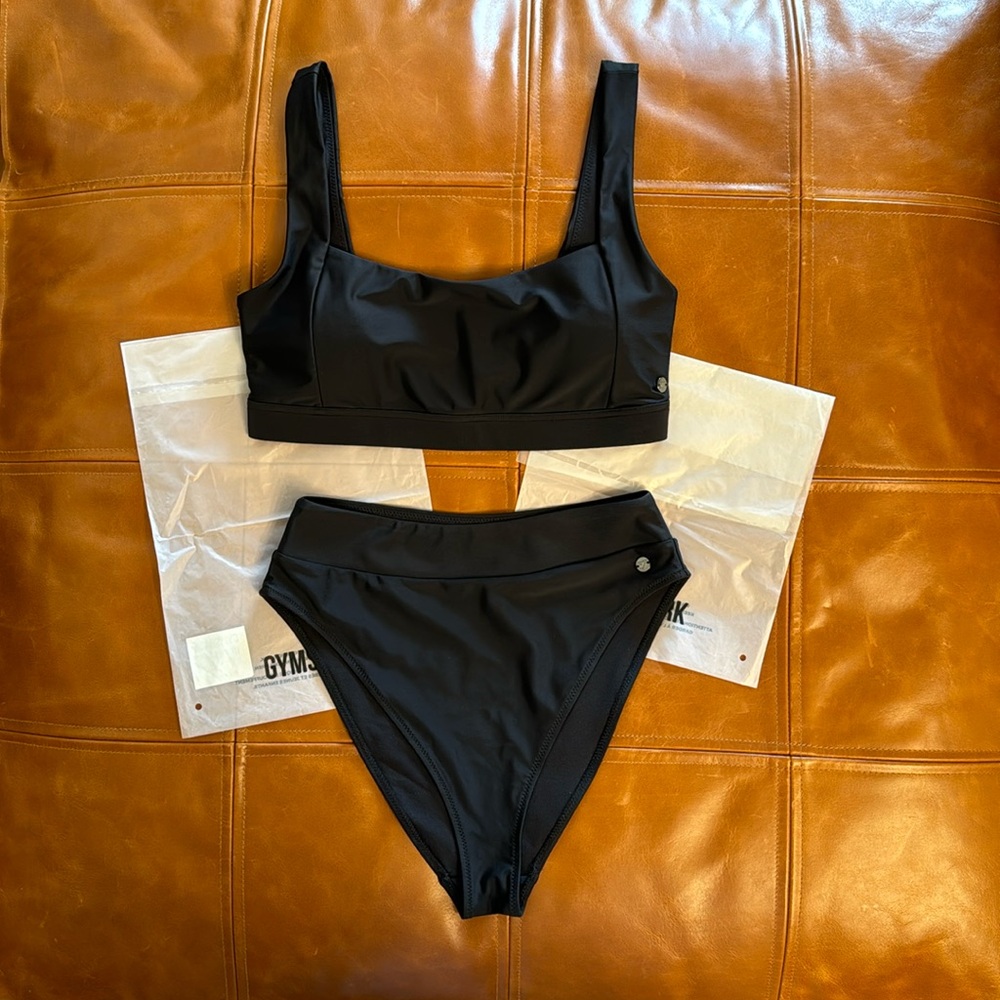 Gymshark black bikini 2 pc set size S/M new